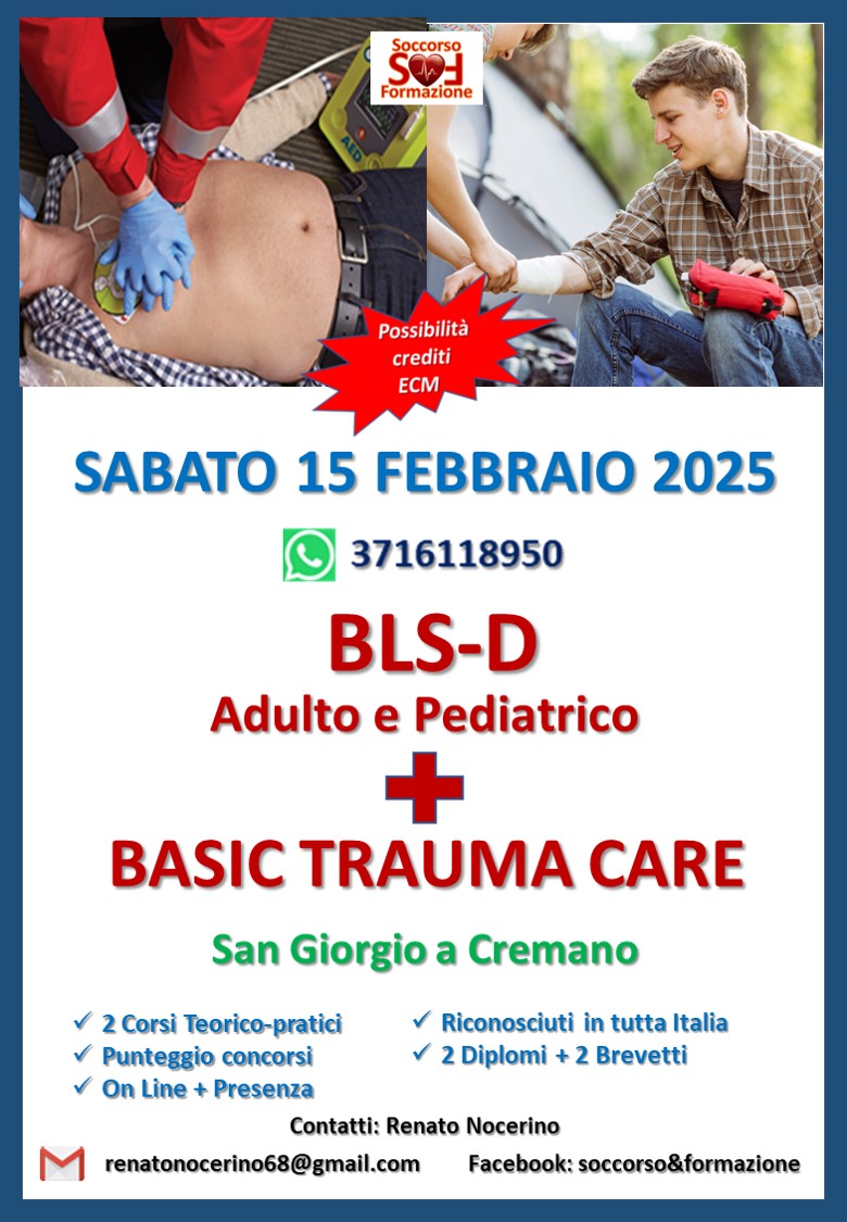 Corso BLSD/PBLSD+BASIC TRAUMA CARE